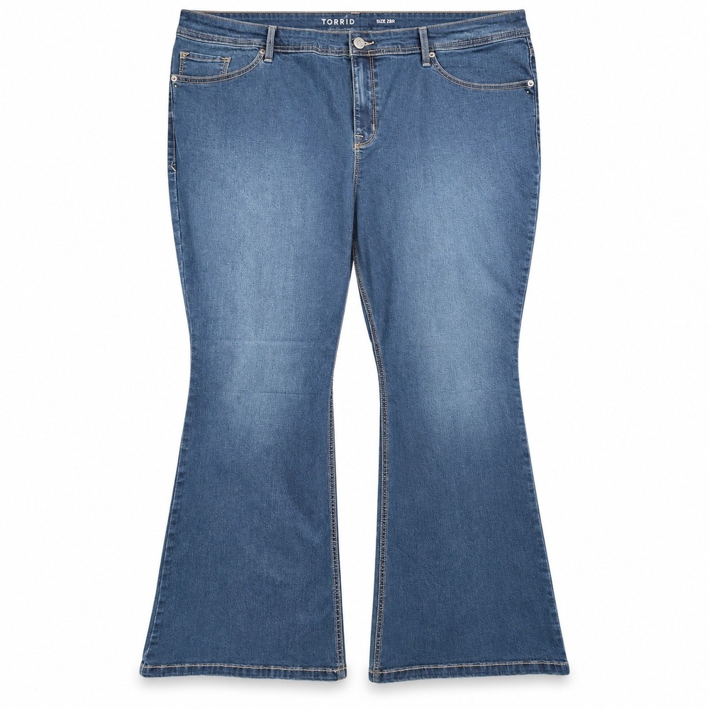 Torrid Luxe Slim Boot Jeans 28R Blue Sanded Rinse Super Stretch